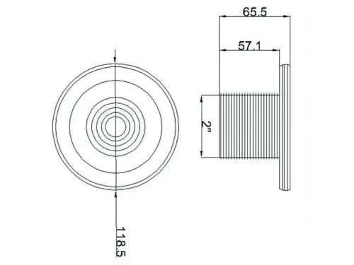 Форсунка возврата воды стеновая (плитка) Aquant 21203 (2"НР, 50 мм.)