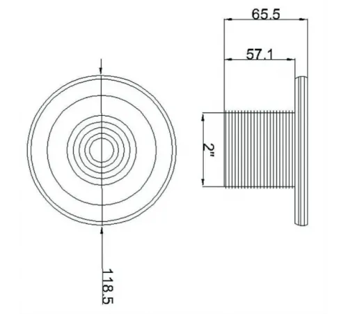 Форсунка возврата воды стеновая (плитка) Aquant 21203 (2"НР, 50 мм.)