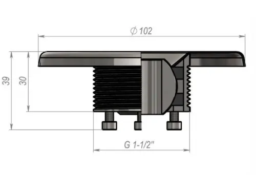 Форсунка возврата воды стеновая (плитка) Aquaviva 1.5″, AISI 304