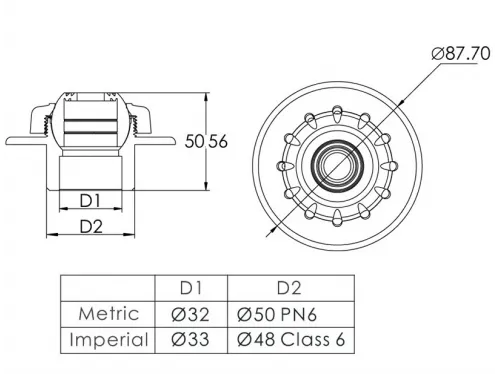 Форсунка возврата воды стеновая (плитка) Aquaviva EM4408