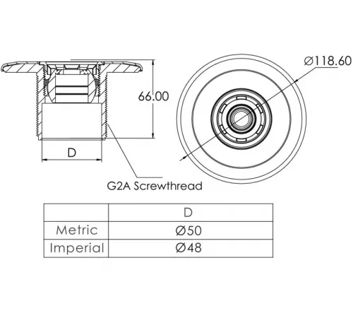 Форсунка возврата воды стеновая (плитка) Aquaviva EM4410