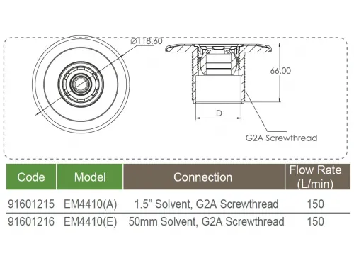 Форсунка возврата воды стеновая (универсал.) Emaux EM4414