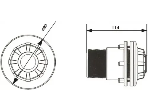 Форсунка возврата воды стеновая (универс.) Emaux EM2828V (Opus)
