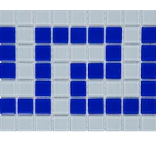 Фриз стеклянный для окантовки греческий бело-синий  Aquaviva Cristall W/B