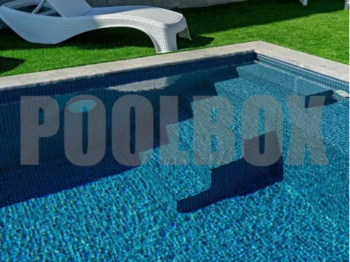 Пленка ПВХ (лайнер) (рулон 1,65*25 м.) HAOGENPLAST 3D MATRIX BLACK STRIPS 1,8 мм. Silver Black Strip