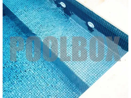 Пленка ПВХ (лайнер) (рулон 1,65*25 м.) HAOGENPLAST 3D MATRIX BLACK STRIPS 1,8 мм. Silver Black Strip