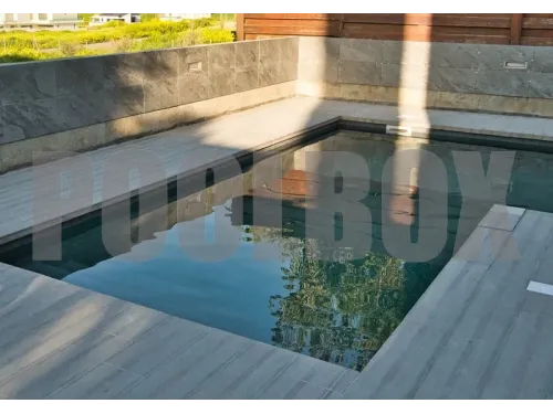 Пленка ПВХ (лайнер) (рулон 1,65*25 м.) HAOGENPLAST 3D TILE FLEX 1,8 мм. SLATE (сланец черный, антрацит)