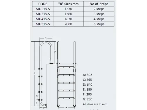 Лестница 4 ст.  (у.б.) Hidrotermal CLASSIC 400 MU415-SR