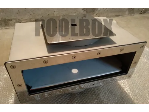 Скиммер АТ 05.12 (универс.) V 35 л., из нерж. стали AISI-304, с широкой рамкой, с переливом