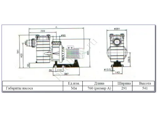 Насос (44 м3/ч, 2.3 кВт/ч, 220В) Kripsol Kapri KAP-250 М