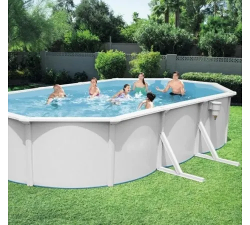 Каркасный бассейн Акватюнинг Премиум 6,1*3,6*1,3 м. (овал) (каркас/пленка/скиммер/форсунка/подстилка/тент/лестница/фильтр)