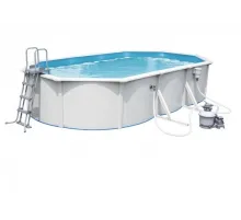 Каркасный бассейн Акватюнинг Премиум 6,1*3,6*1,3 м. (овал) (каркас/пленка/скиммер/форсунка/подстилка/тент/лестница/фильтр)