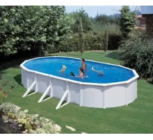 Каркасный бассейн Акватюнинг Премиум 7,3*3,6*1,3 м. (овал) (каркас/пленка/скиммер/форсунка/подстилка/тент/лестница/фильтр)