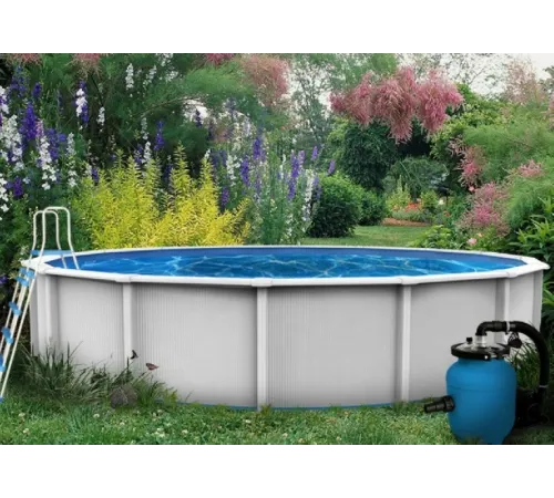 Каркасный бассейн Акватюнинг Премиум д.5,5*1,3 м. (круг) (каркас/пленка/скиммер/форсунка/подстилка/тент/лестница/фильтр)