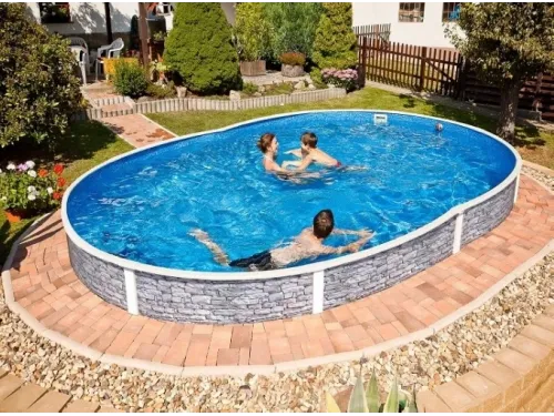 Каркасный бассейн AZURO Stone д. 5,5х3,7х1.2 м. (овал), Mountfield (каркас/пленка)