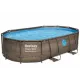 Каркасный бассейн Bestway Ротанг 56946 (488х305х107 см) с песочным фильтром, лестницей и защитным тентом
