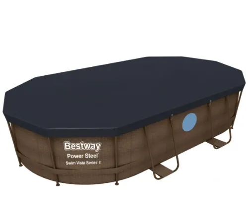 Каркасный бассейн Bestway Ротанг 56946 (488х305х107 см) с песочным фильтром, лестницей и защитным тентом
