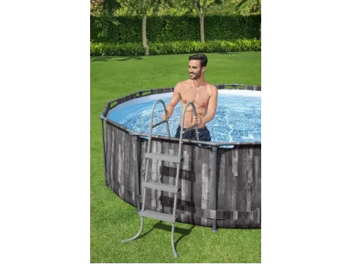 Каркасный бассейн Bestway Wood Style 5614Z (427х107 см) с картриджным фильтром, тентом и лестницей