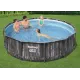 Каркасный бассейн Bestway Wood Style 5614Z (427х107 см) с картриджным фильтром, тентом и лестницей