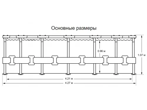 Каркасный бассейн Bestway Wood Style 5614Z (427х107 см) с картриджным фильтром, тентом и лестницей