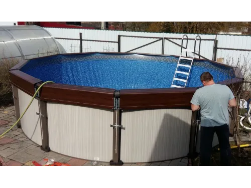 Каркасный бассейн Контемпра д. 5.50 х 1,35 м., Atlantic Pool (каркас/пленка/фильтр с насосом/скиммер/форсунка/лестница/шланги)