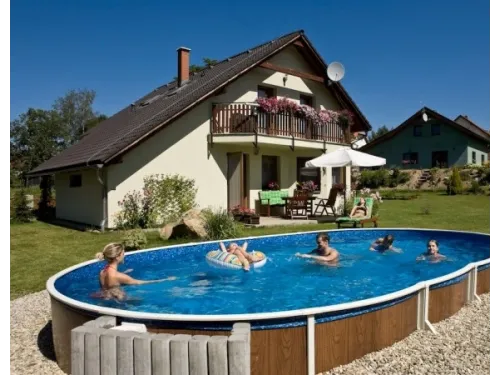 Каркасный бассейн AZURO 407 DL д. 9.1x4.6х1.2 м. (овал), Mountfield (каркас/пленка)