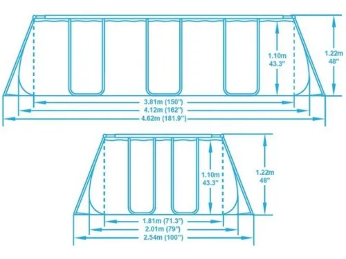 Каркасный бассейн Bestway (4.12х2.01х1.22 м.) 56456/56241 с картриджным фильтром