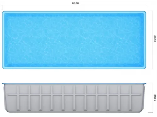 Композитный бассейн Бассон L 8,0*3,25*1,65 м. Франмер