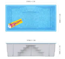 Композитный бассейн Бон 5,7*3,0*1,5 м. Франмер