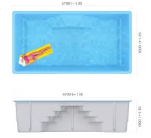 Композитный бассейн Бон 5,7*3,0*1,5 м. Франмер