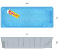 Композитный бассейн Кан 7,25*3,0*1,5 м. Франмер