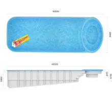 Композитный бассейн Коньяк10,02*3,68*1,23-1,9 м. Франмер