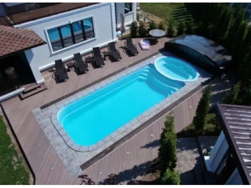 Композитный бассейн Коньяк10,02*3,68*1,23-1,9 м. Франмер