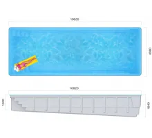 Композитный бассейн Ксабия 10,82*4,08*1,3-1,84 м. Франмер