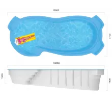 Композитный бассейн Мальта 10,0*3,7*1,3-1,9 м. Франмер