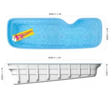 Композитный бассейн Нарбонн 9,0*3,0*1,2*2,0 м. Франмер