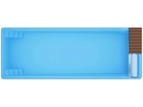 Композитный бассейн Порто Pool Cover14,1*4,04*1,4-1,85 м. Франмер