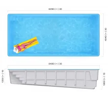 Композитный бассейн Савой 8,49*4,04*1,35-1,86 м. Франмер