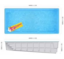 Композитный бассейн Савой 8,49*4,04*1,35-1,86 м. Франмер