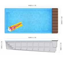 Композитный бассейн Савой Pool Cover 8,49*4,04*1,35-1,86 м. Франмер