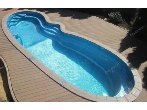Композитный бассейн Валорис 10,00*3,73*1,1-2,0 м., Франмер