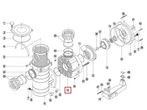 Корпус насоса Kripsol KAN/KT, Fiberpool BCP500-1250 (RPUM0010.08R)