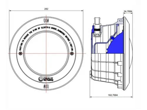 Корпус прожектора (без лампы) Aquaviva PAR56 NP300-S (пластик, рамка из нержавейки)
