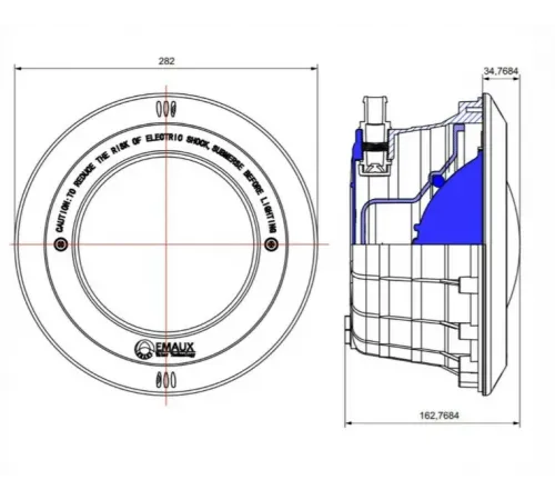 Корпус прожектора (без лампы) Aquaviva PAR56 NP300-S (пластик, рамка из нержавейки)