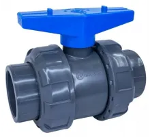 Кран шаровый разъемный д. 50 мм. ПВХ Aquaviva