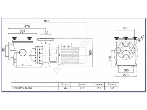 Насос (141 м3/ч, 8.7 кВт/ч, 380В) Kripsol Kriptоn KRF-1010В
