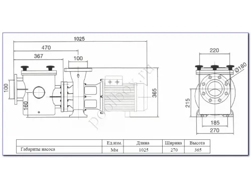Насос (178 м3/ч, 13.3 кВт/ч, 380В) Kripsol Kriptоn KRB-1500В