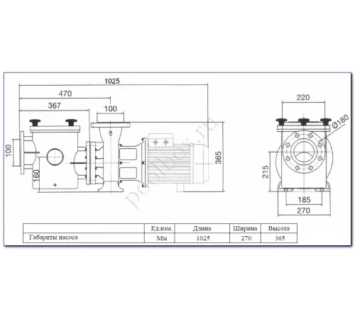 Насос (178 м3/ч, 13.3 кВт/ч, 380В) Kripsol Kriptоn KRB-1500В