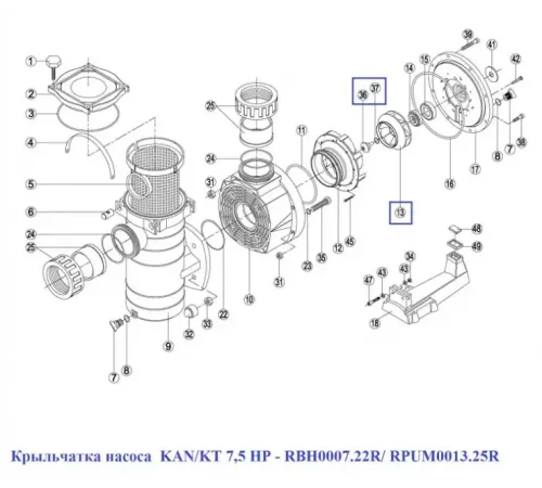 Крыльчатка насоса KAN/KT 7