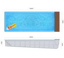 Композитный бассейн Ксабия Pool Cover 10,82*4,08*1,3-1,84 м. Франмер